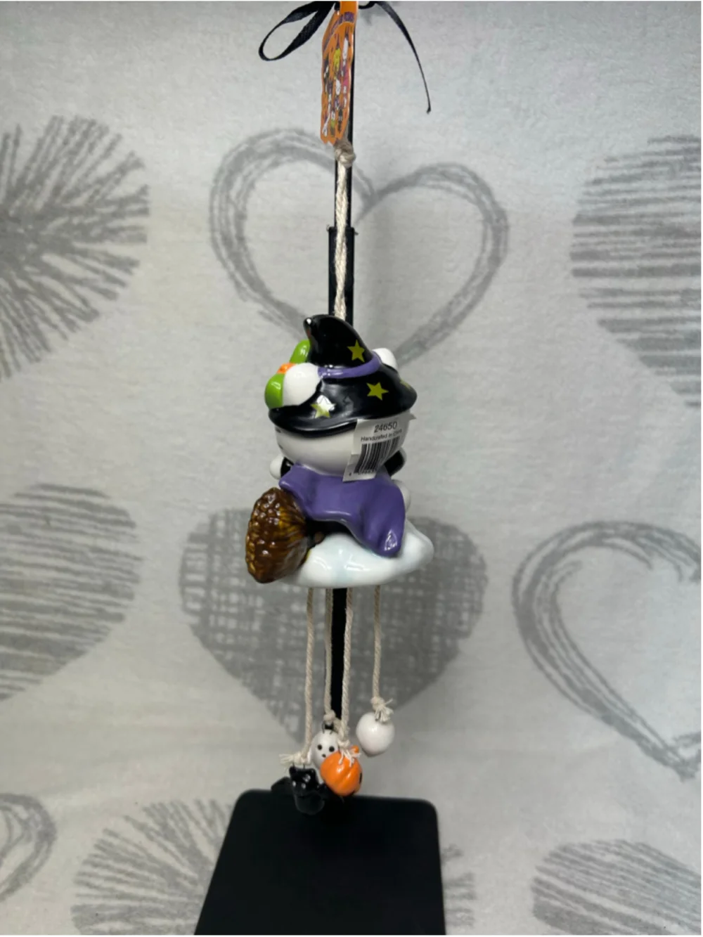 Blue Sky Clayworks Hello Kitty Witch Charm Wind Chime, Ceramic